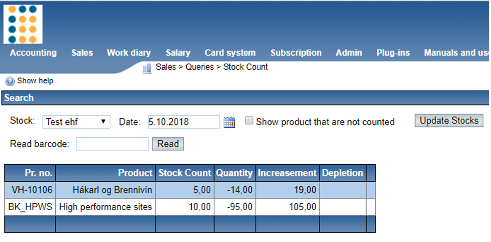 StockCount