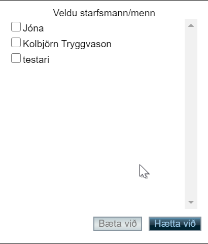 POS hlutverk á starfsmann 2