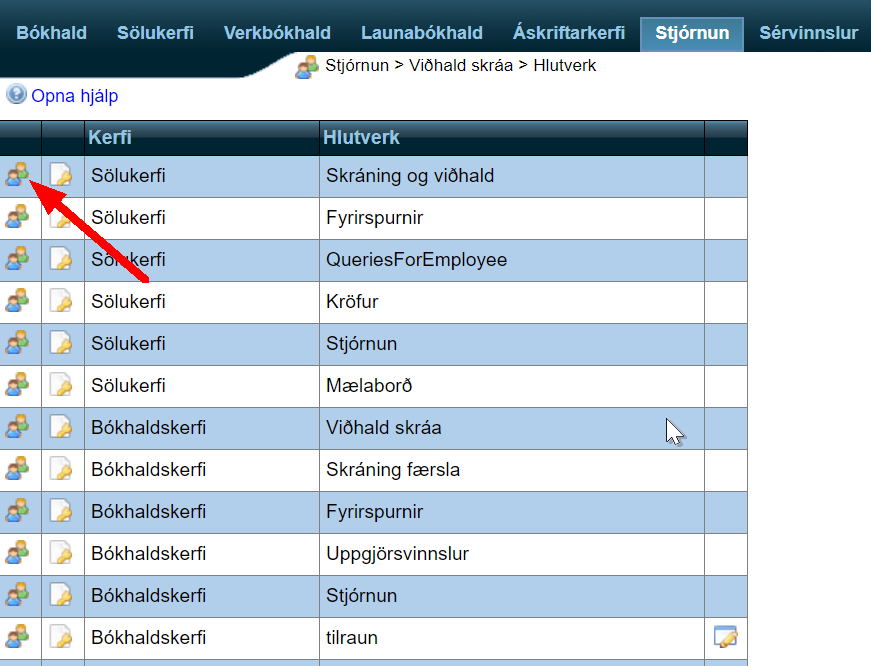 POS hlutverk á starfsmann 1