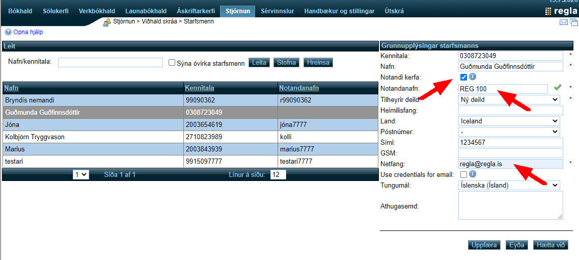 POS stofna starfsmann