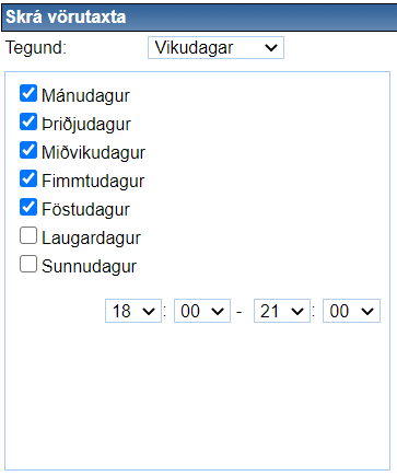 tegundvikudagar